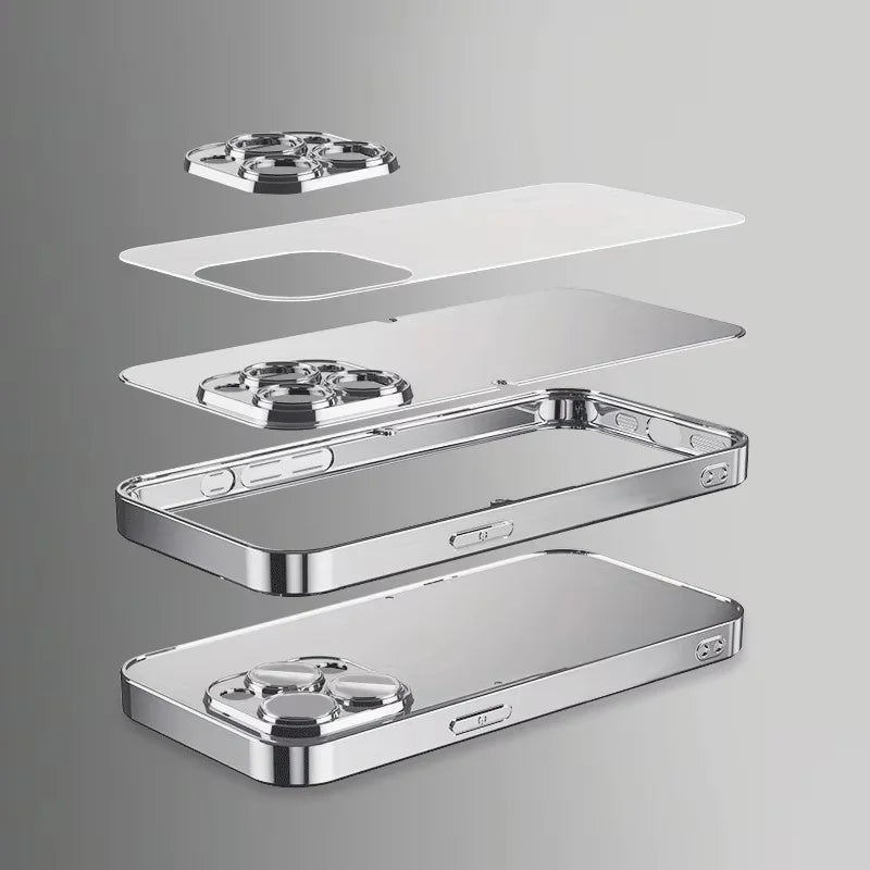 Funda de cristal minimalista para iPhone con diseño de nieve y hielo.