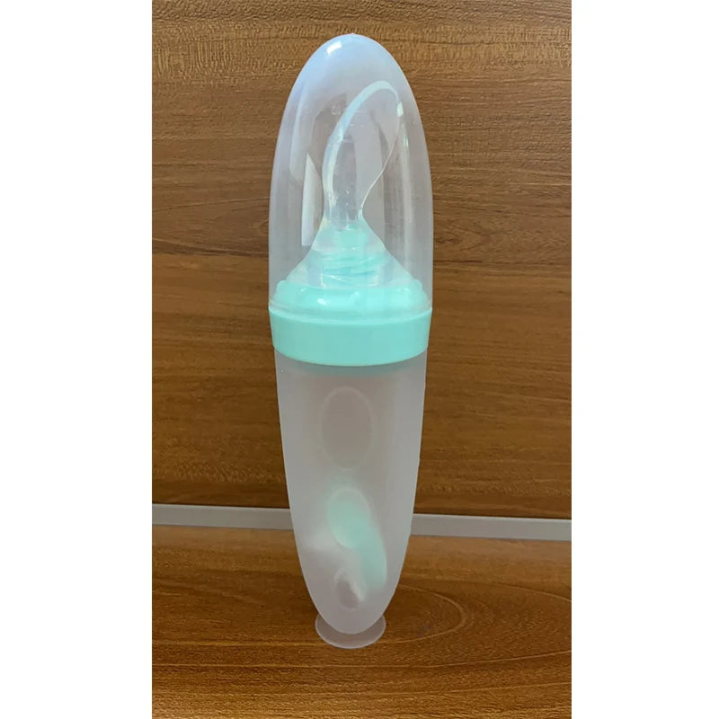 Biberón de silicona flexible y seguro para bebés y niños