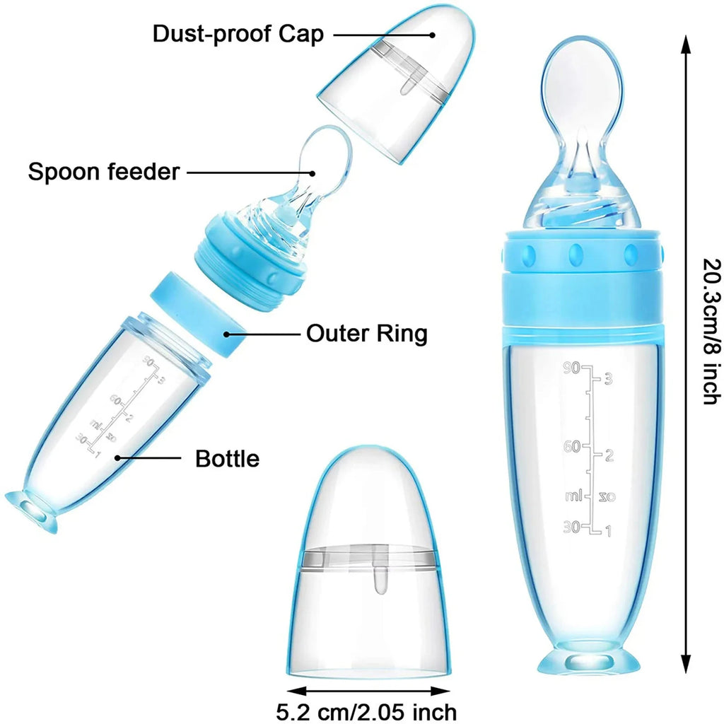 Biberón de silicona flexible y seguro para bebés y niños