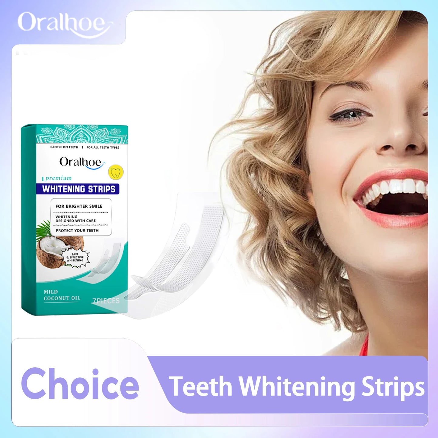 Tiras Blanqueadoras Dentales de Coco Oralhoe - Pack 10 Unidades
