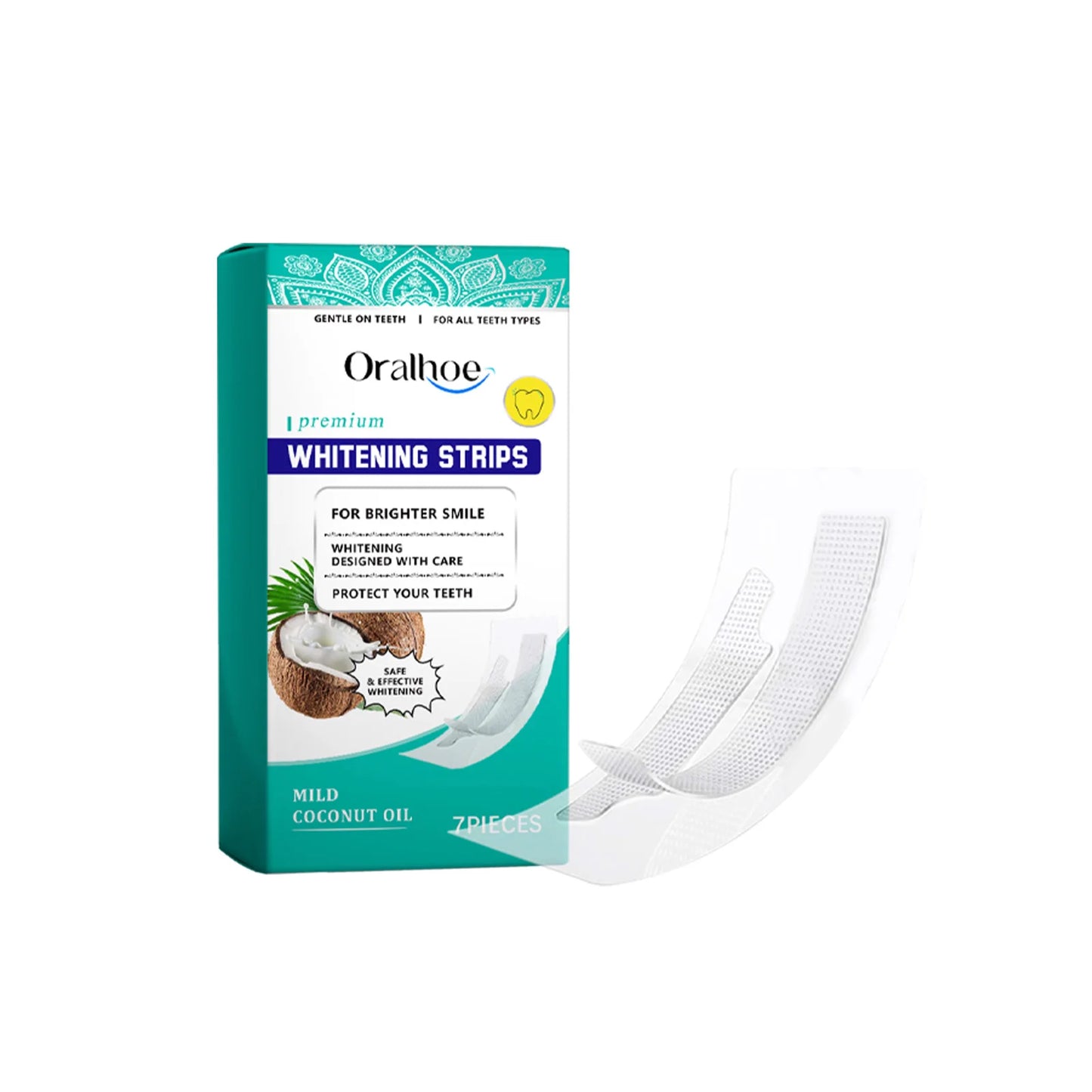 Tiras Blanqueadoras Dentales de Coco Oralhoe - Pack 10 Unidades
