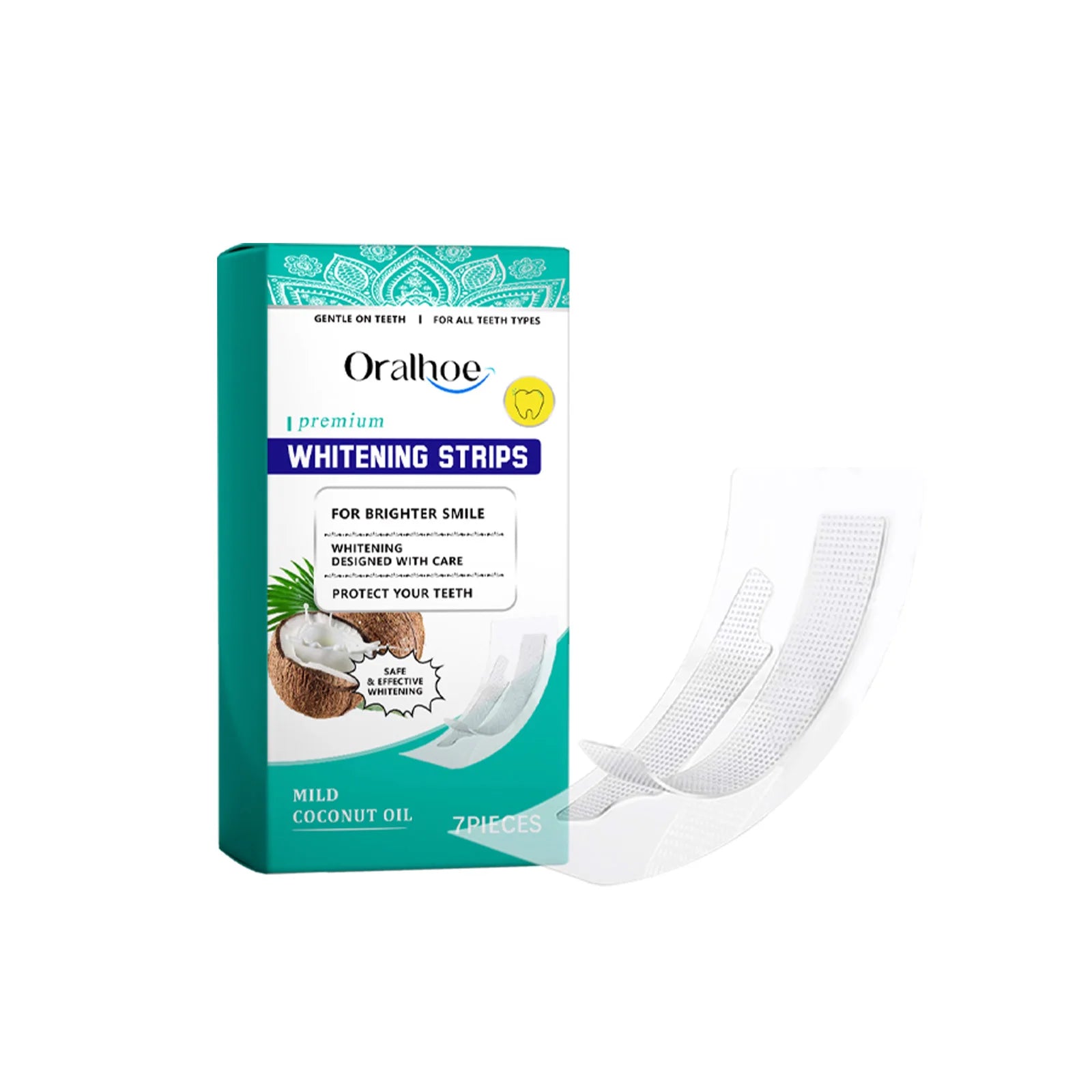 Tiras Blanqueadoras Dentales de Coco Oralhoe - Pack 10 Unidades