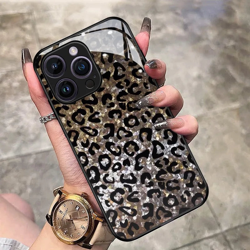 Funda para iPhone con estampado de leopardo