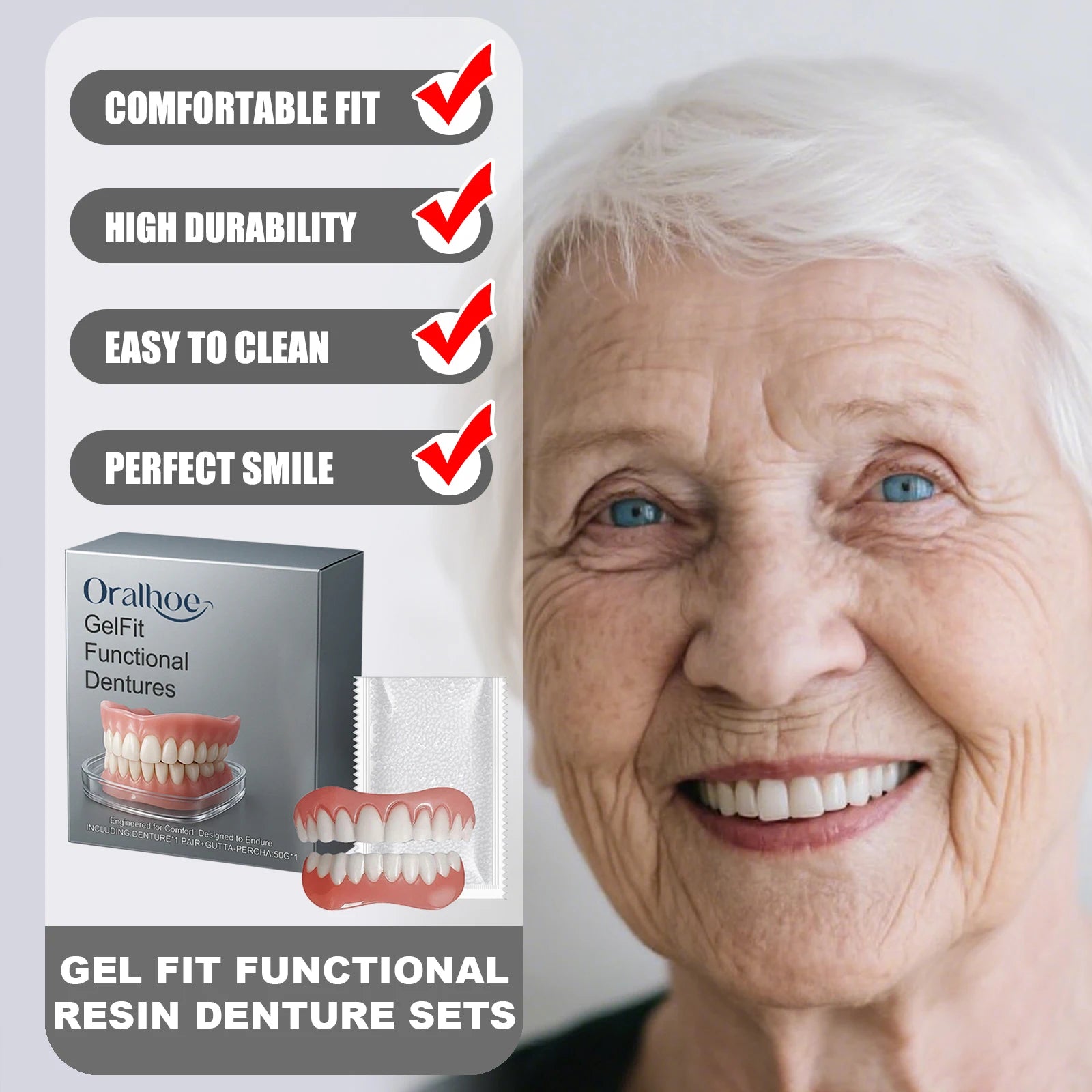 Juego de dentadura postiza de resina funcional ORALHOE