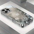 Funda de cristal minimalista para iPhone con diseño de nieve y hielo.