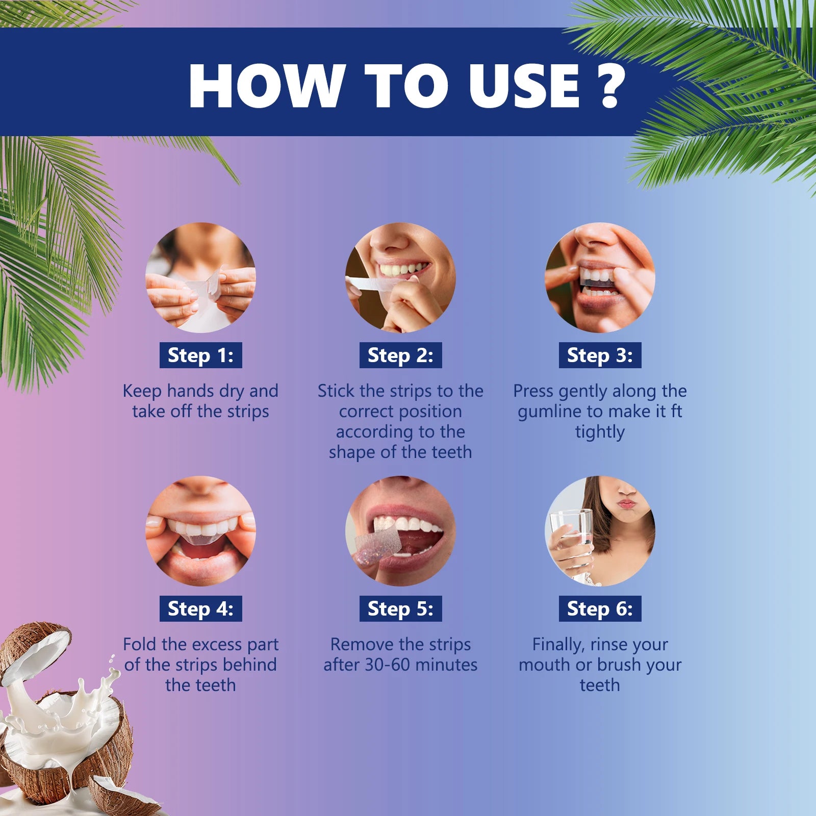 Tiras Blanqueadoras Dentales GROEI - 14 Unidades con Aceite de Coco