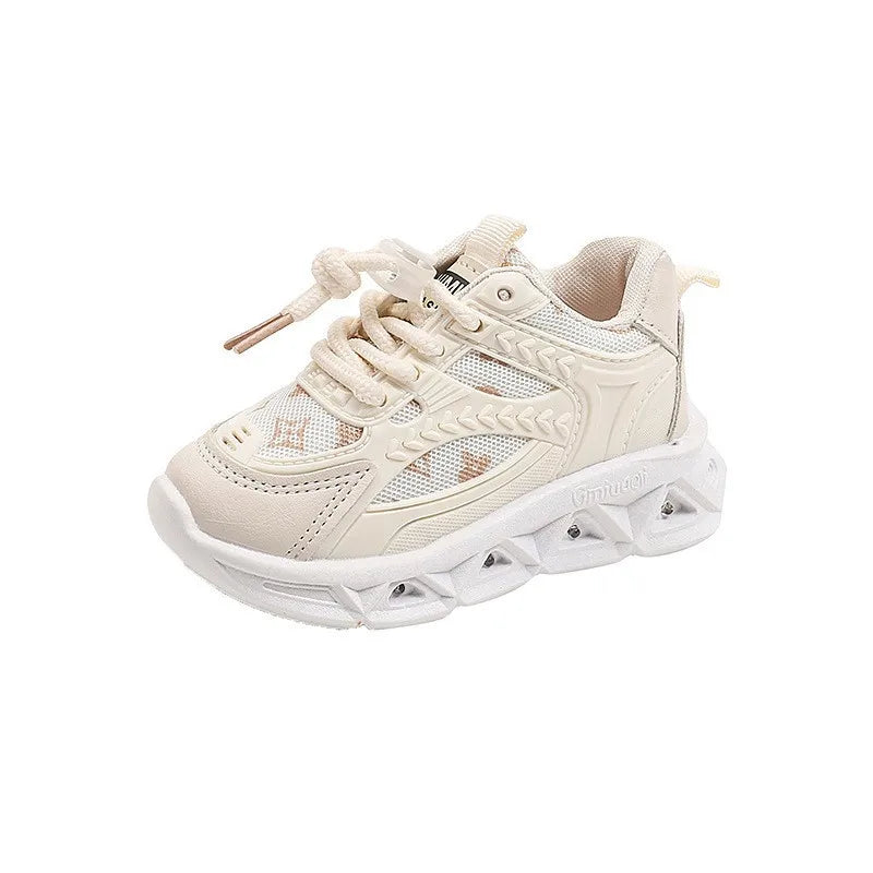 Zapatos de cuero con luces LED para bebés y niños pequeños