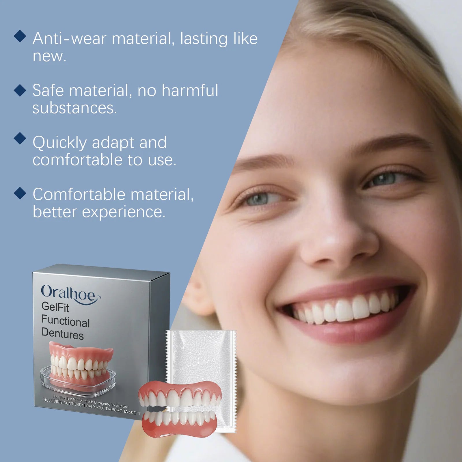 Juego de dentadura postiza de resina funcional ORALHOE