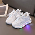 Zapatos de cuero con luces LED para bebés y niños pequeños