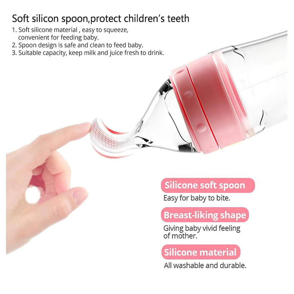 Biberón de silicona flexible y seguro para bebés y niños